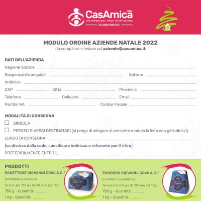 Modulo ordine NATALE AZIENDE 2022 CasAmica