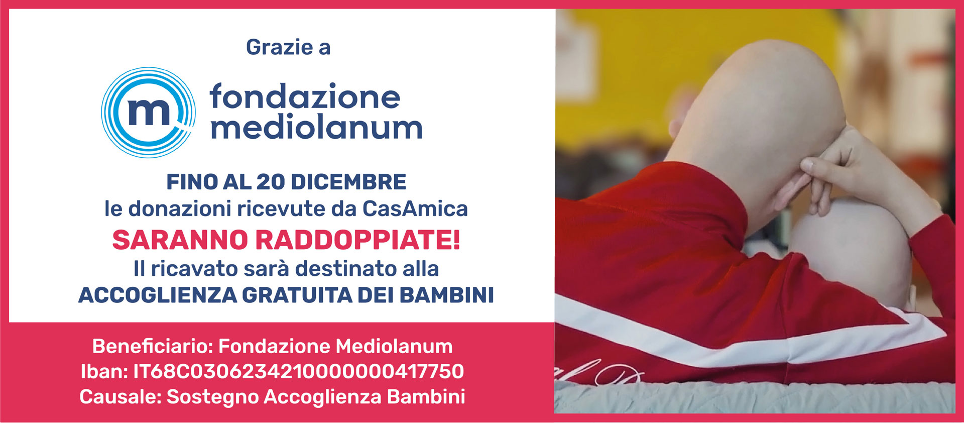 CASAMICA 2025 NEWS MEDIOLANUM dona e raddoppia